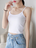 Luo Umbilion Short Repair Pure Cotton Vest Woman Put On A Small Suit With A Hot Girl Sling In Summer