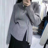 Lazy Half-High Collar White Sweater Women's Autumn And Winter 2025 New Thick Coat Inside The Bottom Of The Knitted Shirt Top