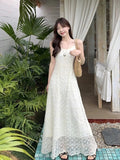 Pure Style Embroidery Sling Dress Women 2026 Summer New Temperament Fashion Waist Thin Chic Dress Tide