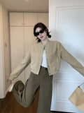 Vintage Fashion Jacket Women's Spring 2026 New Baseball Suit Loose Thin Buckle Minimal Coat