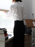 And Gentle And Gentle Romantic Commute Cotton Cotton Small Standing Autumn Minimalist Loose Long-Sleeved Shirt