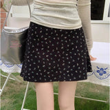 Korean Version Of Sweet And Niche Retro Small Floral Half-Dress Woman 2026 New Lined A Word High-Rise Thin Short Skirt