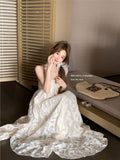 French Gentle Wind And Wind Hanging Back Neck Dress Fairy Super Fairy Summer High Sexy Beach Beach Dress