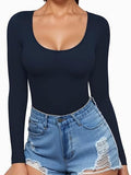 2025 Women's Low Round Collar Long Sleeve Sextender T-Shirt T-Shirt