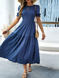 Dili Casual Holiday Windy Leaves Sleeves Waisted Women's Dress Women's Dress 2025 Spring And Summer