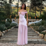 Women's Summer New Temperament Brush Braided Dress With Shoulder Mesh Stitching Package And Hip Dress