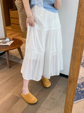 The Color Of The White Cake Skirt And The Half-Dressed Woman 2025 Summer New High-Rise Thin A-Word Dress Design Sense