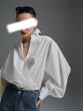 The New Casual Blogger Style Style Simple Slanted Blouse Is Quite Inclusive Of Free Ironing Shirt For Women