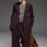 Spring Suit Anola Red Jane Elegant Uncollarless Cone Suit Inner Suit Suit