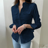 Dili Simple Holiday Button Long-Sleeved Top Shirt Women's 2025 Autumn And Winter