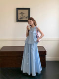 Gentle Style Casual Fashion Suit Women's Spring 2026 New Three-Dimensional Bow Sleeveless Top Dress Two-Piece