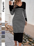 Dili Elegant Temperament Striped High-End Dress Women's Dress 2025 Spring And Summer