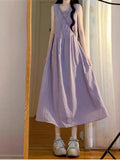 Gentle Wind Purple Sleeveless Dress Women's Summer 2026 New Niche High-End Lanky Temperament Long Dress