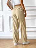 Dili Casual Simple Wind Girded Feet Long Pants Women's Clothing 2025 Spring And Summer