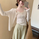 Gentle Hoodie With Two Sets Of 2025 Spring New Sweet Temperament Knitted Cardigan Women's Set