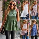 Dili Independent Design Ins Sleeveless Women's Clothing Waist Round Collar Top Female Passion Temperament Shirt