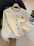 New Year's Christmas Red Button Love Sweater Coat Women's Autumn And Winter Loose Soft Han Knitted Open Shirt
