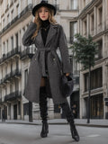 2025 New Solid Color Collar Plus Thick Dragon And Phoenix With Double Buckle Plus Long Wind Jacket Woman
