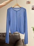 2026 Unique Thin Round-Neck Long Sleeve Sunscreen Cardigan Women's Summer Leisure Single-Dbutton Embroidery Top Coat