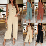 Dili Women's Clothing 2025 Spring And Summer Temperament Elegant Solid Color Clasp Joint Pants