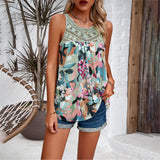Dili Women's Clothing 2025 Spring And Summer Leisure Sleeveless Round-Neck Printing Sleeveless Top