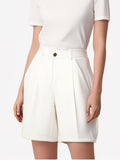2025 Women's New Commuting Style Solid Color Simple Fashion Loose-Fitting Five-Point Suit Women's Pants