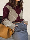 Dili Leisure Holiday Fashion Color Long-Sleeved Wool Knitting Sweater Women's 2025 Autumn And Winter