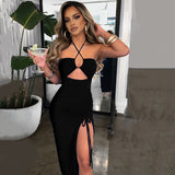 2025 New Show-Back Dress Jacket Sexy Hot Babes Bag Hip Dress Open Draw Rope Repair Dress