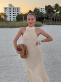 2025 Temperamental Fashion Sleeveless Tidal Dress Knitted Dress Beach Dress