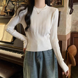 Andy Knitted Knitted Bottom Women's Sweater With A New Design Of Women's Autumn And Winter Feeling Lanky Sleeve Top