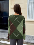 Dili Leisure Holiday Fashion Color Long-Sleeved Wool Knitting Sweater Women's 2025 Autumn And Winter