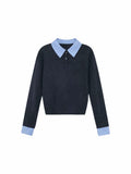 New Fake Two Intellectual Style Sweaters Can Be Unpacked And Bumpy Knitted Shirts In The Spring