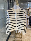 Ocean Design Sense Classic Striped Cardigan Small Fragrant Outside Wearing A Short Knitted Jacket 2025 Early Autumn New