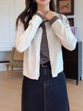 Fake Two Striped Knitted Long Sleeves Spring 2026 New Temperament Design Sense To Reduce The Age Of The Bottom Top Of The Blot