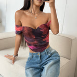 Dili Y2K Hottie Wind Folds Feel Short-Sleeved T-Shirt Women's Clothing 2025 Spring And Summer Yama