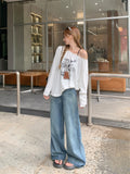 Large Version Of The Slanted Shoulder Print Long-Sleeved Sunscreen Shirt Women's New Chic Loose Lazy Blouse In The Summer Of 2026