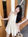 French Sweet Sleeveless Hanging Neck Dress Fairy Summer 2026 New Small Apricot Dress Early Spring Dress