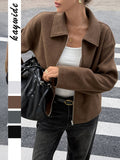 Dili Casual Solid Color Long-Sleeved Jacket Women's Clothing 2025 Autumn And Winter