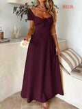 Dili Elegant Temperament Short Sleeve Shoulder Dress Dress Women's Dress 2025 Spring And Summer
