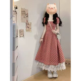 Red Check-In Dress Dress Women Wear 2026 New Summer Beautiful Dress Unique Beautiful Waist