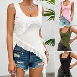 Dili Women's Clothing 2025 Spring And Summer Y2K Solid Color Sleeveless U Collar Mesh Sling Sling Sling