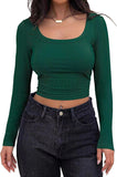 2025 New Explosion Thread Pit Strip Repair Short Long-Sleeved Square T-Shirt Girl