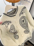 Self-Remaining Explosion Recommended ~ Heavy Industry Embroidered Lazy Style Long-Sleeved Knitted Cardigan Women Autumn And Winter Retro Design Sweater