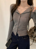 POLO Collar Long-Sleeved T-Shirt Button-Buttoned Cardwoman 2026 Korean Autumn And Winter Wearing A Folding Body To Put On The Bottom Of The Top