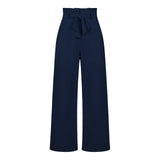 Fashion New Women's Trousers Casual Broad Leg Trousers With Belt Temperament Commuter Pants