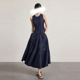 Imitation Cowboy Sleeveless Vest Skirt Suit Lady Summer New Set Of Fashion Wear