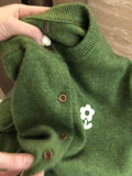 2025 Early Autumn Super Look Unique Beautiful Blouse Loose Lazy Wind High-End Green Knitted Cardigan Woman
