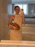 2025 Temperamental Fashion Sleeveless Tidal Dress Knitted Dress Beach Dress