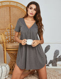 Summer Lady Home Clothes Pajamas Casual Home V Collar Short-Sleeved Cotton Pyjamas Women