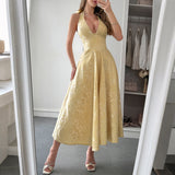 Dili Elegant Evening Dress Hanging Neck Collar Dress Dress Dress Women's Dress 2025 Spring And Summer